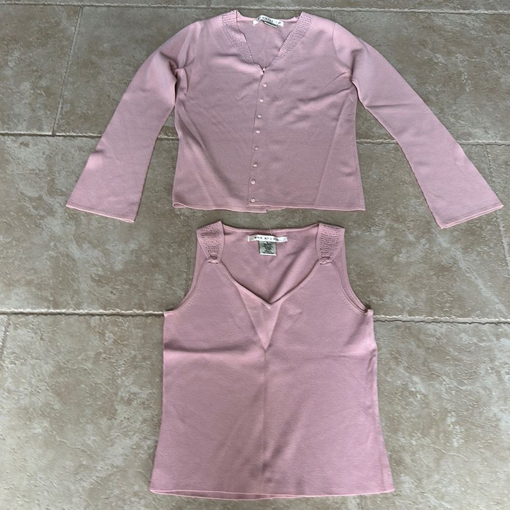 Max Studio sweater set with sparkly embellishments